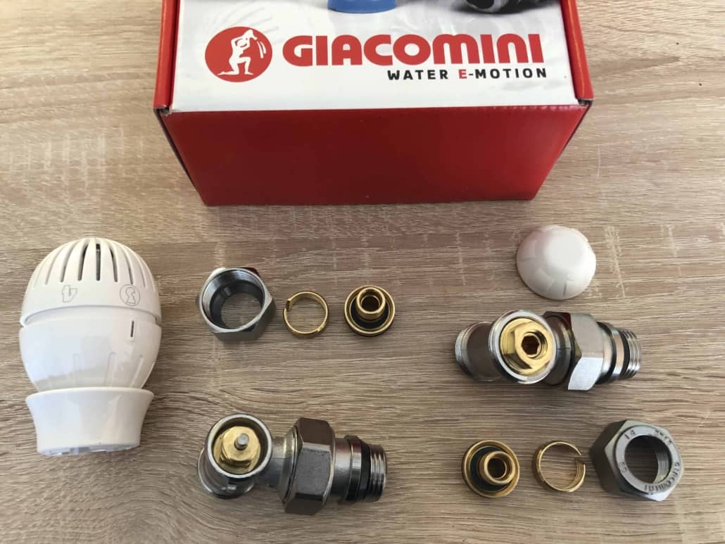 Термовентил GIACOMINI ъглов ф16 комплект - Elkom Express Ltd.