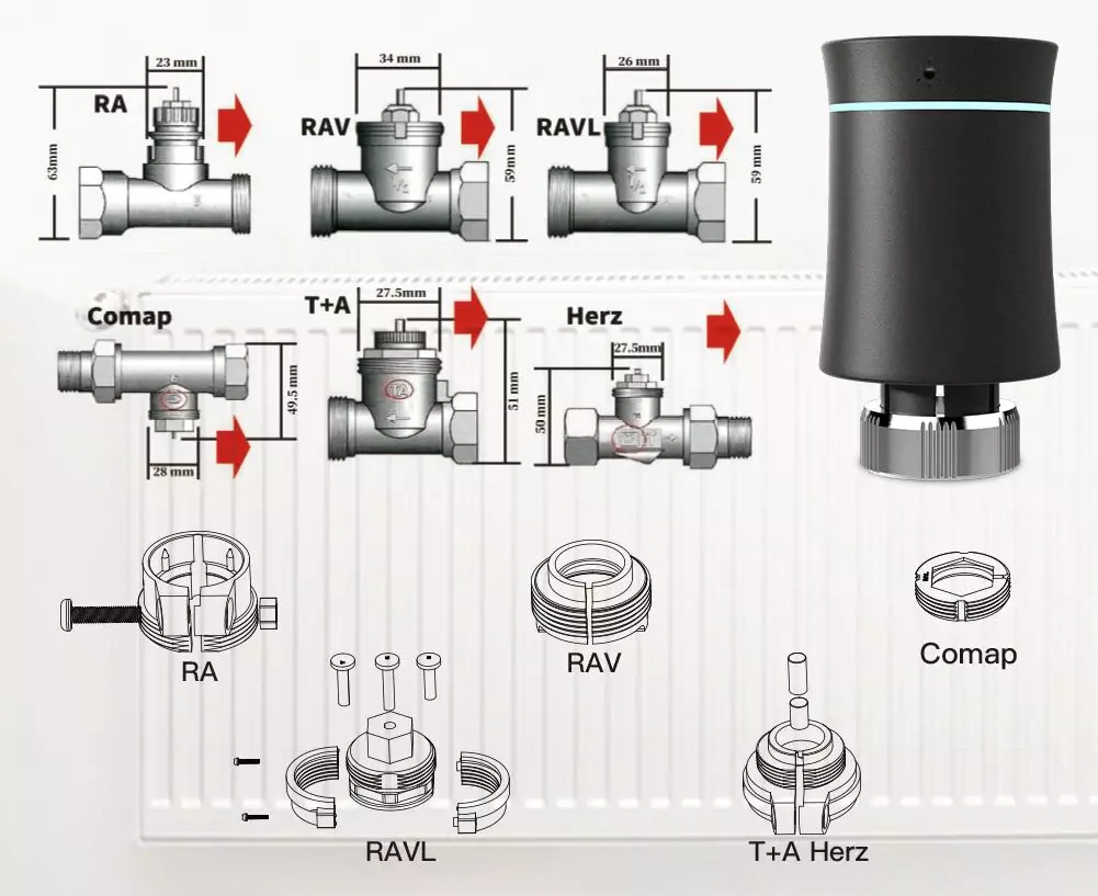 Програмируема електронна термоглава MOES TRV Zigbee